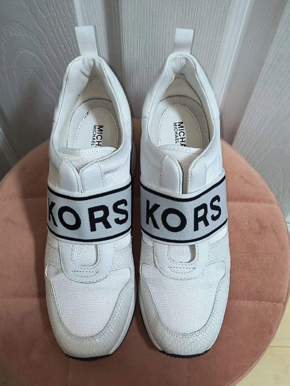 Michael Kors Maven Mixed-Media Slip-On Trainer Sneakers Size 9 - Picture 3 of 9